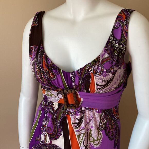 Bisou Bisou by Michele Bohbot Paisley Maxi Dress - Size 8 - Picture 4 of 14